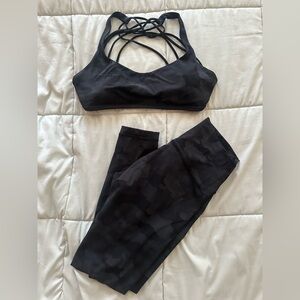 Lululemon Camouflage Sports Bra and Leggings Set